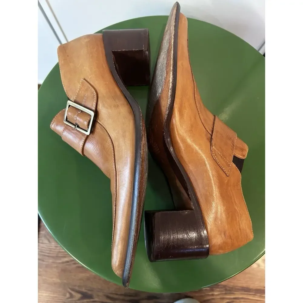 Enzo Moreni monk strap shoes mens Italian leather‎ pointed toe. Italian Size 38